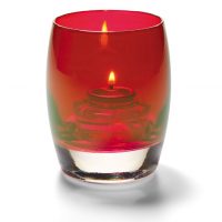 Bolvormige Lamp Glas Rood 7,6 X 9,5 Cm